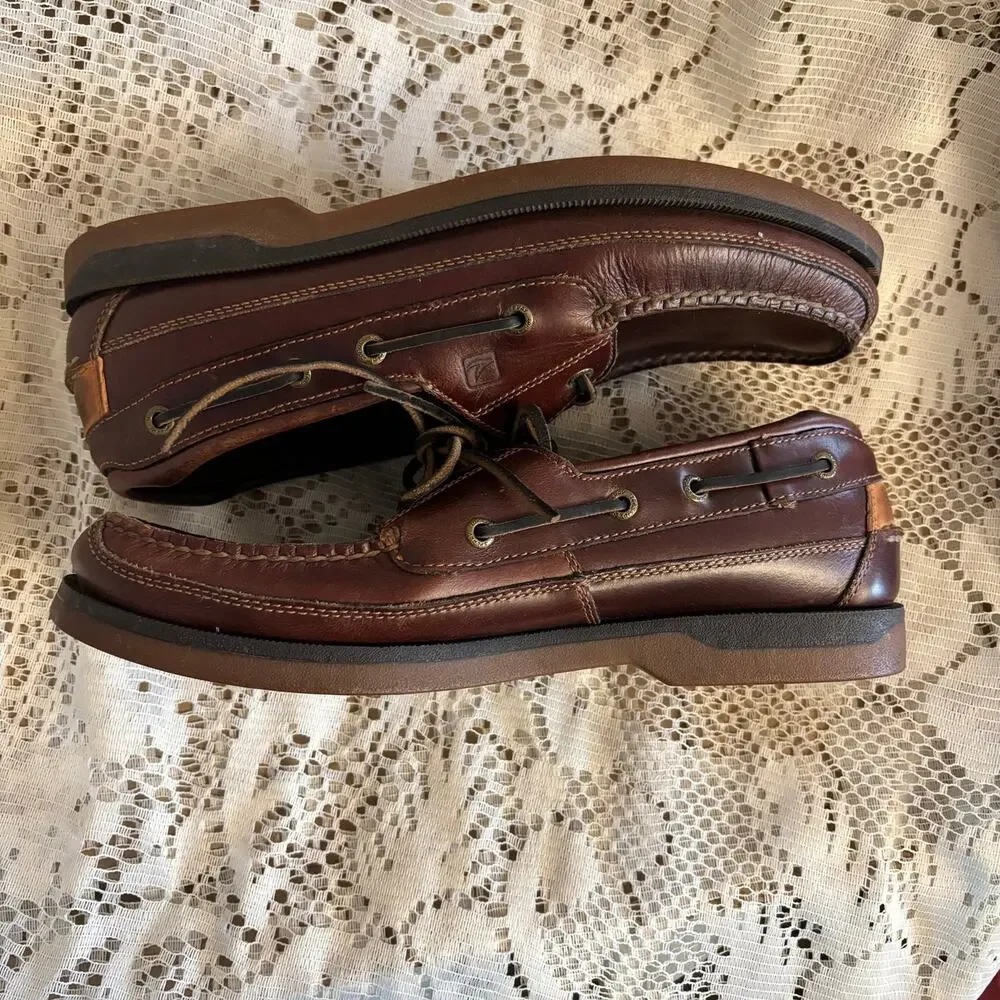 Sperry Mako 2-Eye Men's US 11 M Dark Brown Leather Boat Shoes